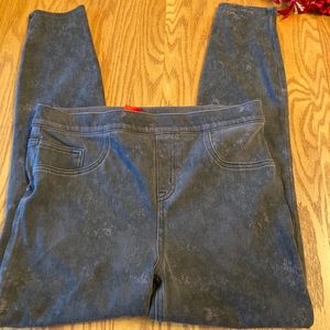 Spanx Gray Textured Jean Jeggings